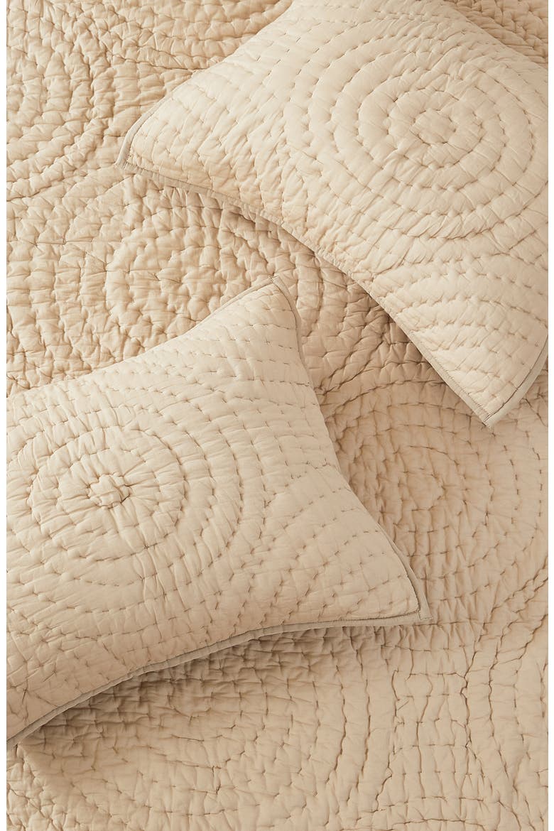 Voile Cotton Handstitch Quilt & Sham Set, Alternate, color, TAUPE