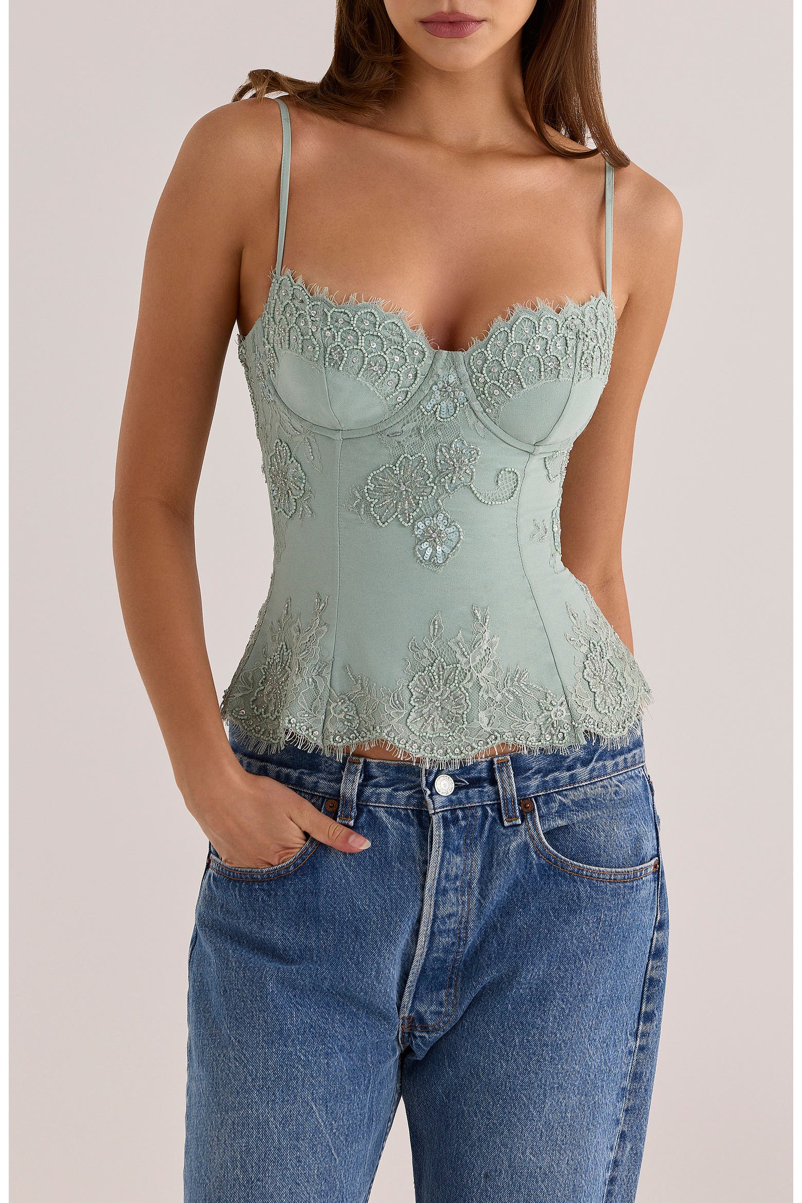 Georgette Color HOUSE OF CB Soraya Embellished Georgette Top (Women) | Nordstrom