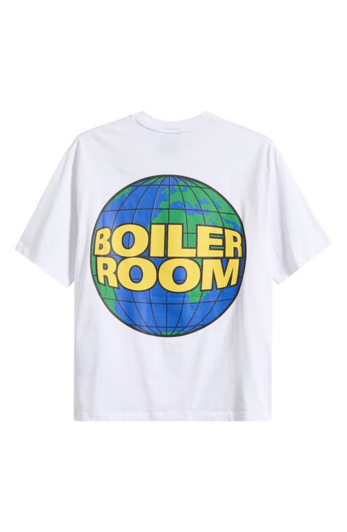 Boiler Room Globe Logo Graphic T-shirt In White
