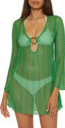 Becca Golden Beach Long Sleeve Lace Cover-Up Tunic