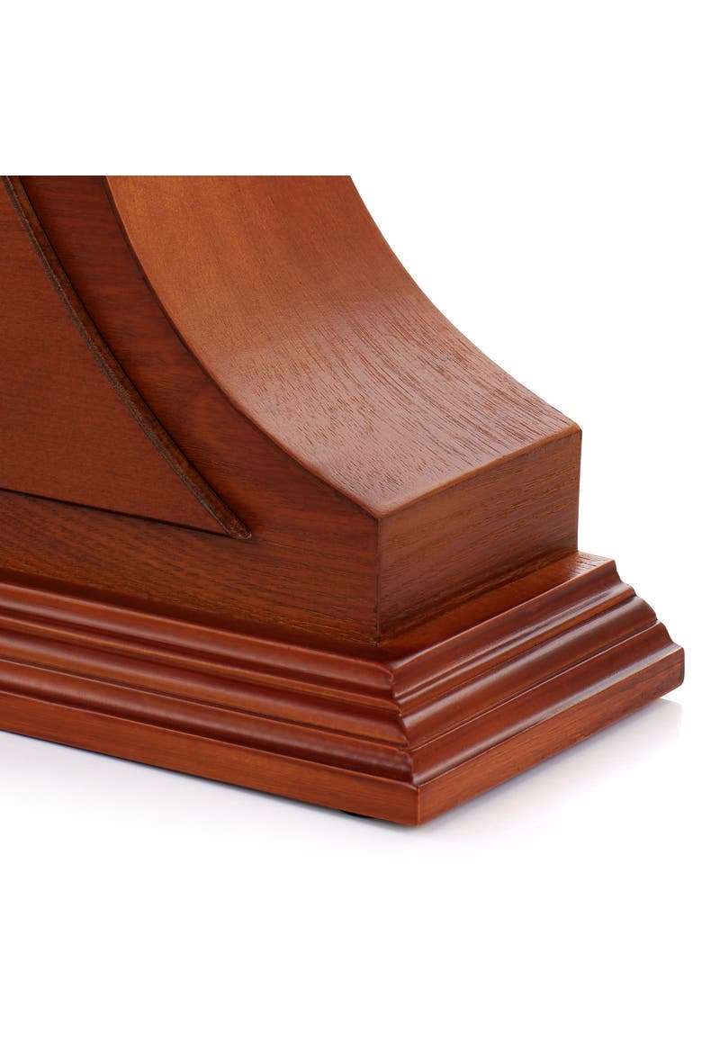 17.75in Tambour Mantel Clock with Chimes, Alternate, color, Mahogany