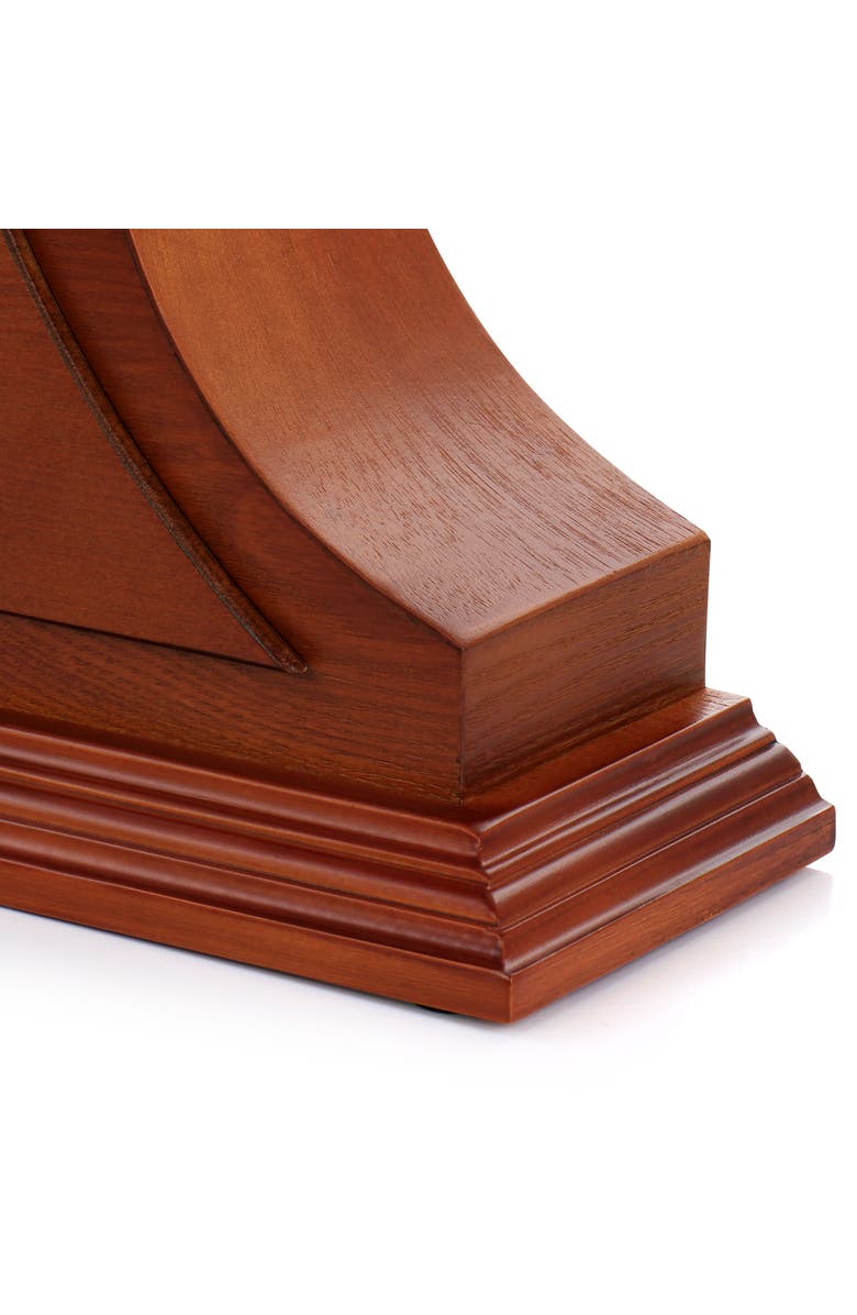 Bedford Clock Collection 17.75in Tambour Mantel Clock with Chimes, Alternate, color, Mahogany