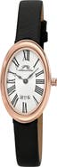 PORSAMO BLEU Women's Eloise Oval Guilloche Dial Leather Watch