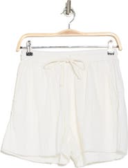 Elan Raw Hem Cotton Cover-Up Shorts