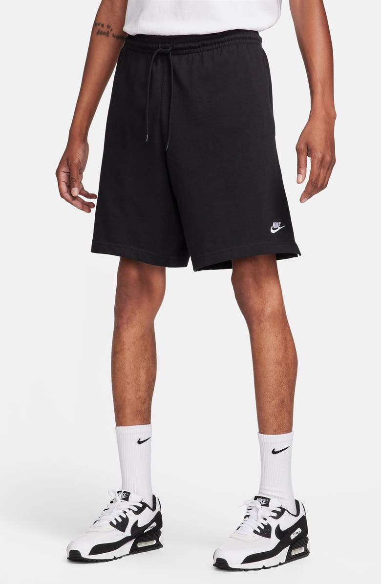 Nike Club Knit Shorts, Main, color, Black/ White