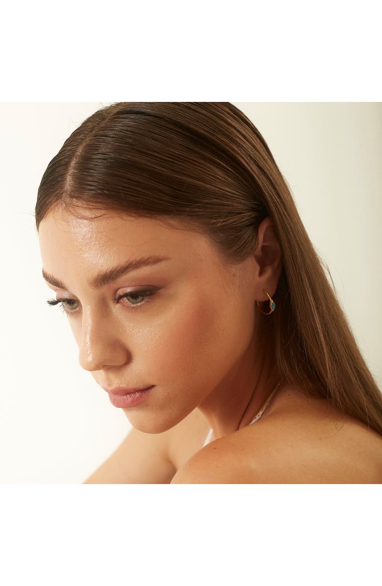 Spero London Drop Turquoise Solitaire Earrings Sterling Silver - Turquoise, Alternate, color, Silver