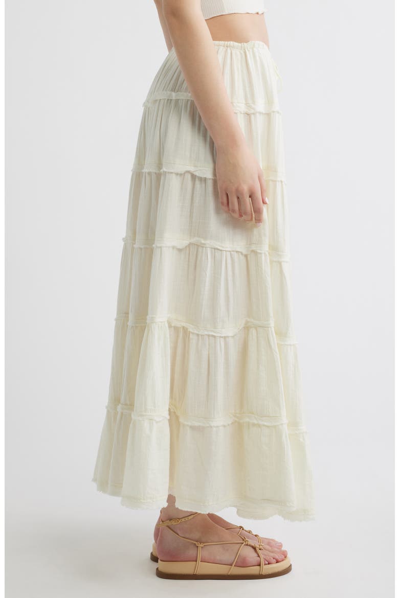 Nova Tiered Gauze Midi Skirt, Alternate, color, WHITE