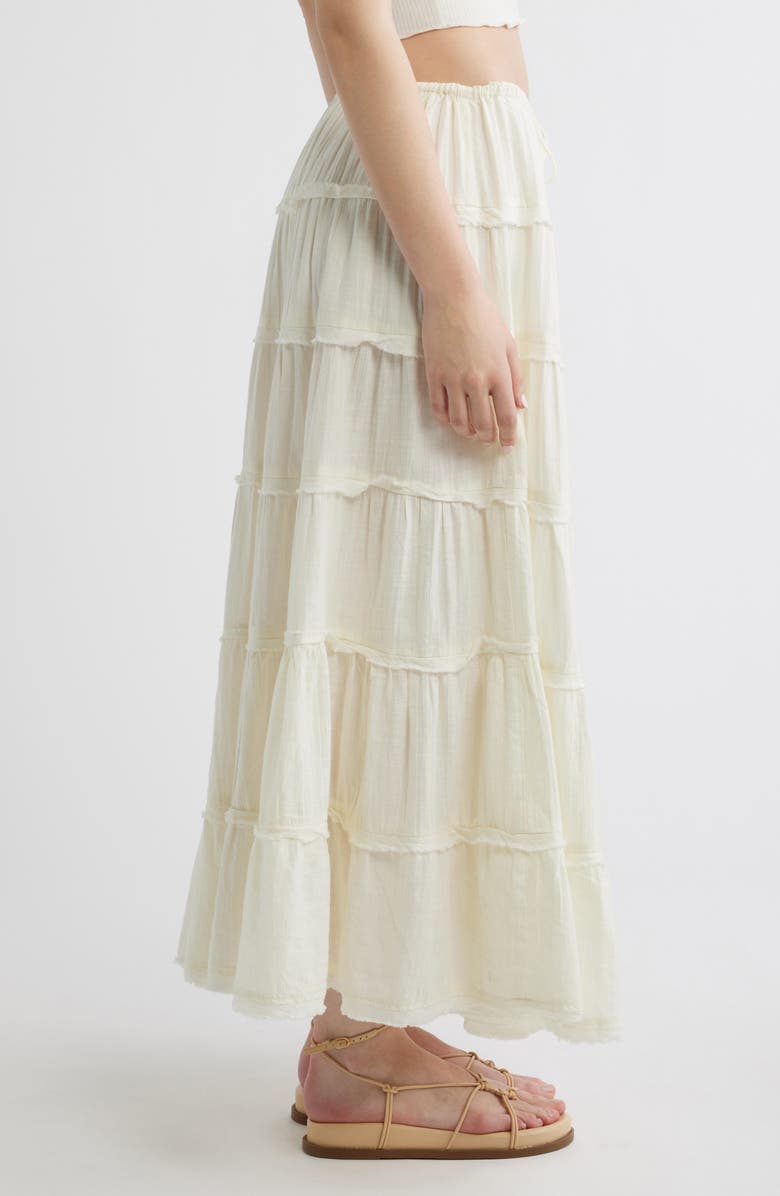 BDG Urban Outfitters Nova Tiered Gauze Midi Skirt, Alternate, color, White