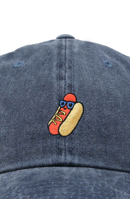 Dalix Dog Days Embroidered Casual Cap In Washed Navy Blue