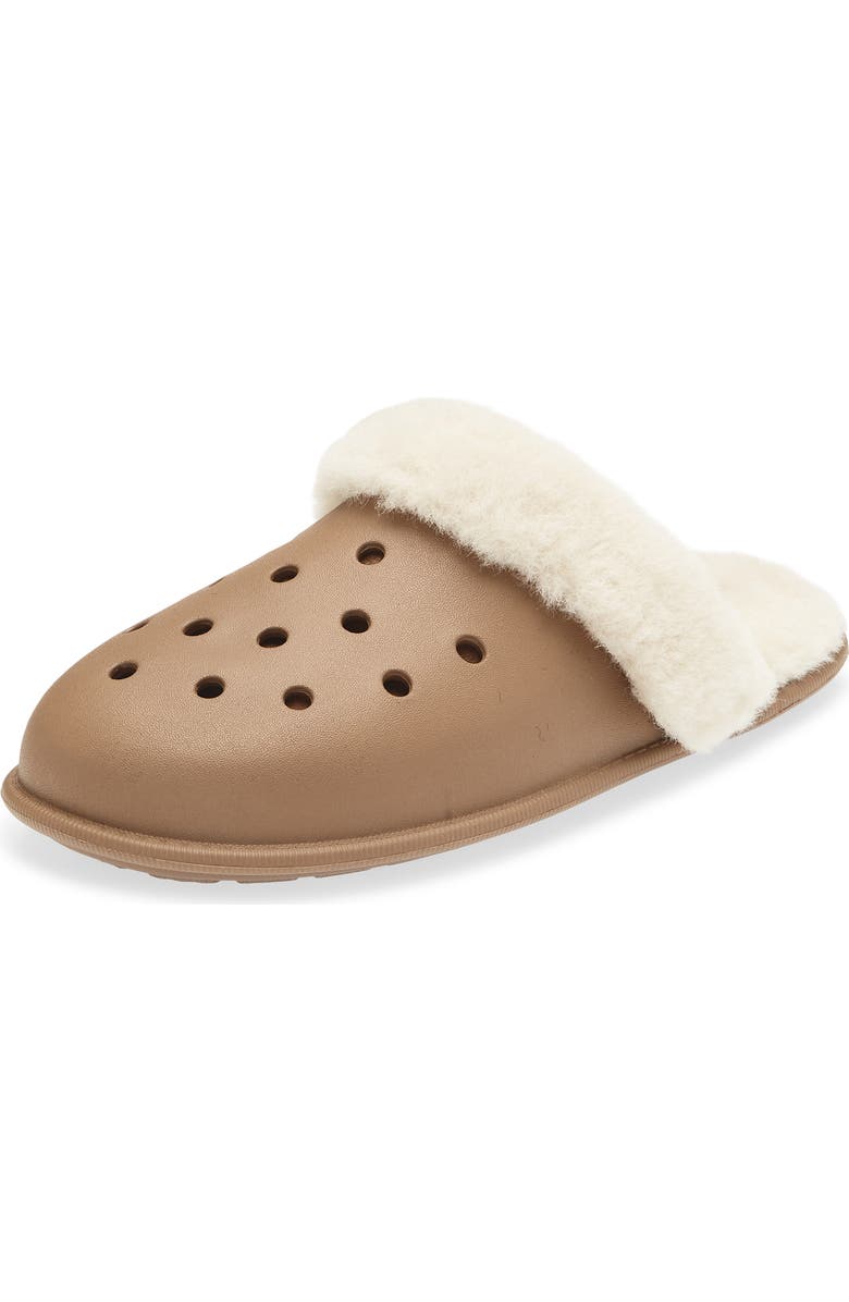 CROCS Classic Fuzz Scuff, Main, color, Sepia