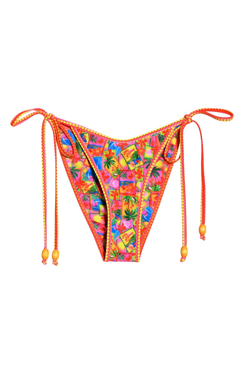 Kulani Kinis Dipped Side Tie Bikini Bottoms, Alternate, color, Sunshine Snap