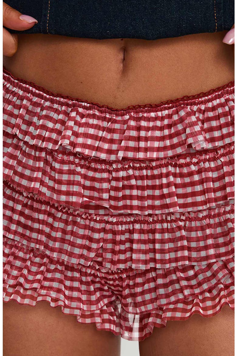 Biscotti Gingham Ruffle Bloomer Shorts, Alternate, color, RED GINGHAM