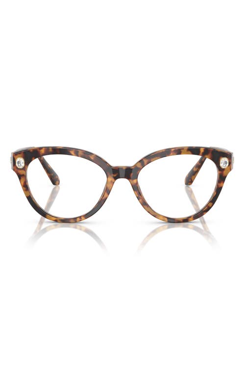 Swarovski 54mm Round Optical Glasses In Lite Havana
