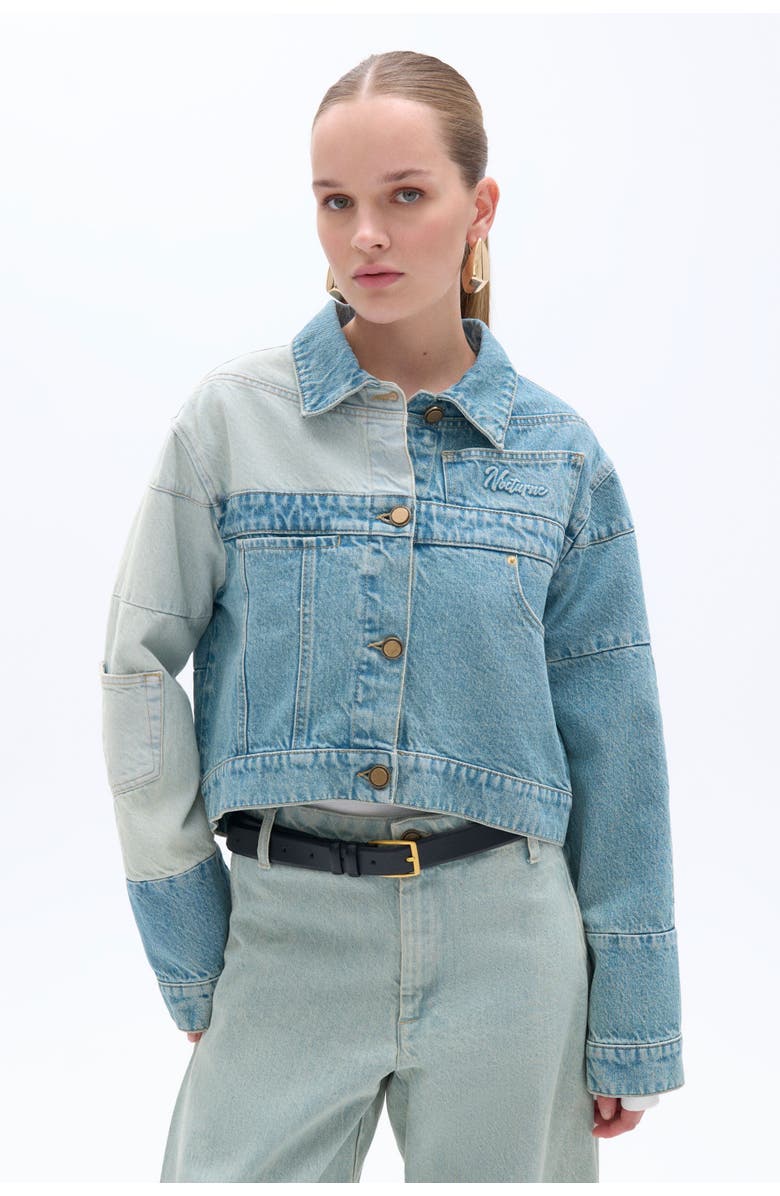 Nocturne Colorblock Jean Jacket, Main, color, 