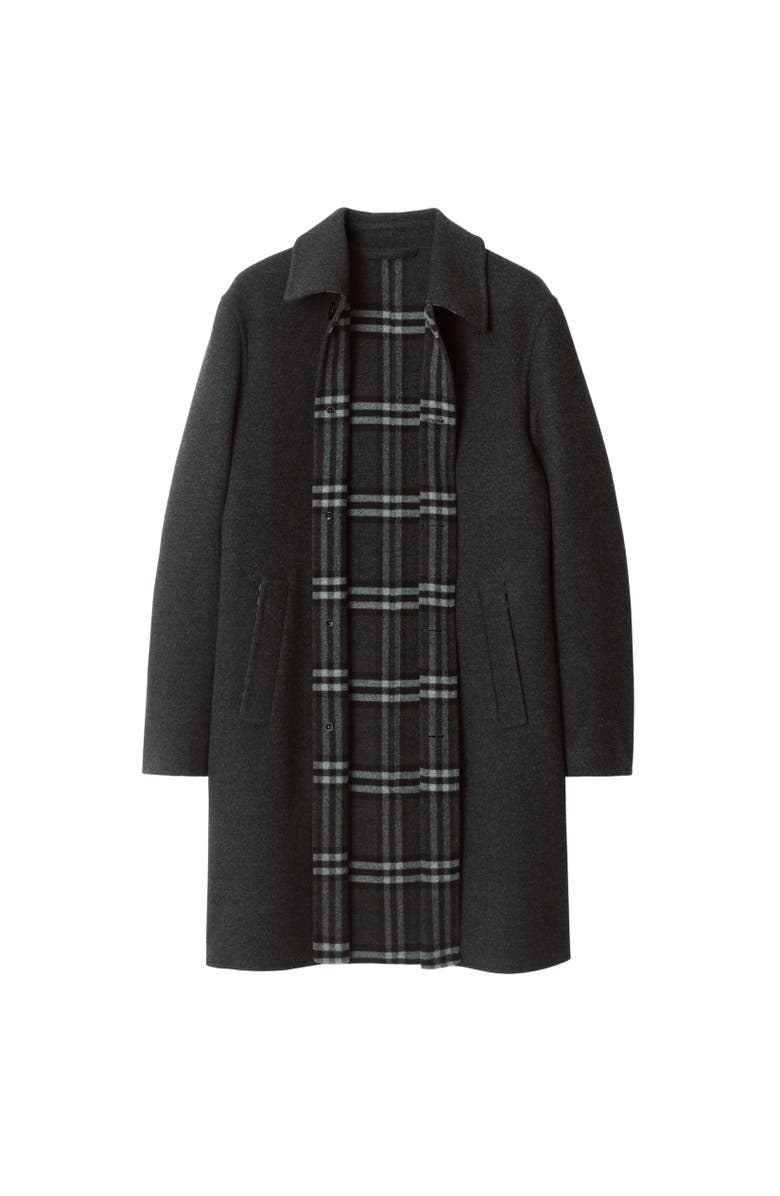 Burberry Mid-length Wool Car Coat, Alternate, color, Charcoal
