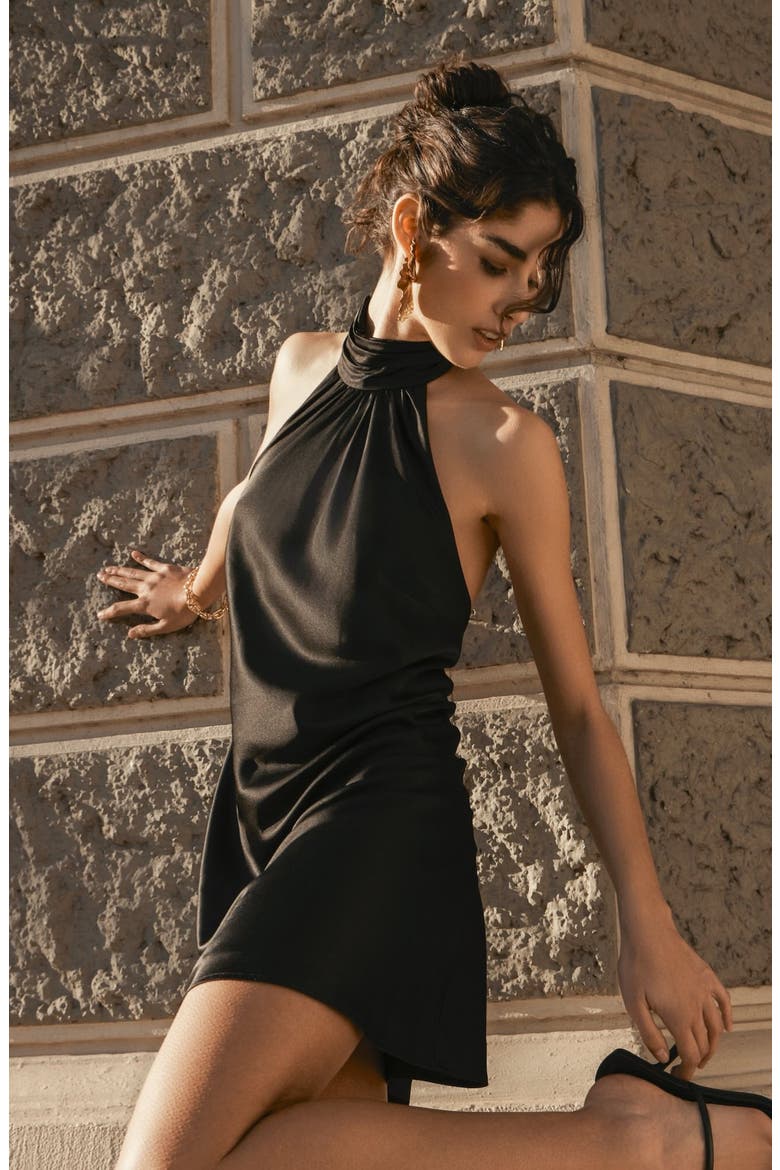 pracilla silk mini dress Priscilla Silk Halter Mini Dress (Women)