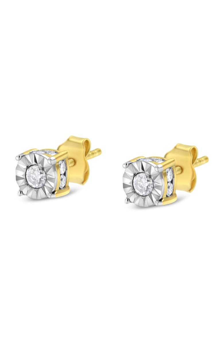 Haus of Brilliance 10K Yellow Gold Plated Silver 1/2 Ct Miracle Diamond Stud Earring, Alternate, color, Yellow