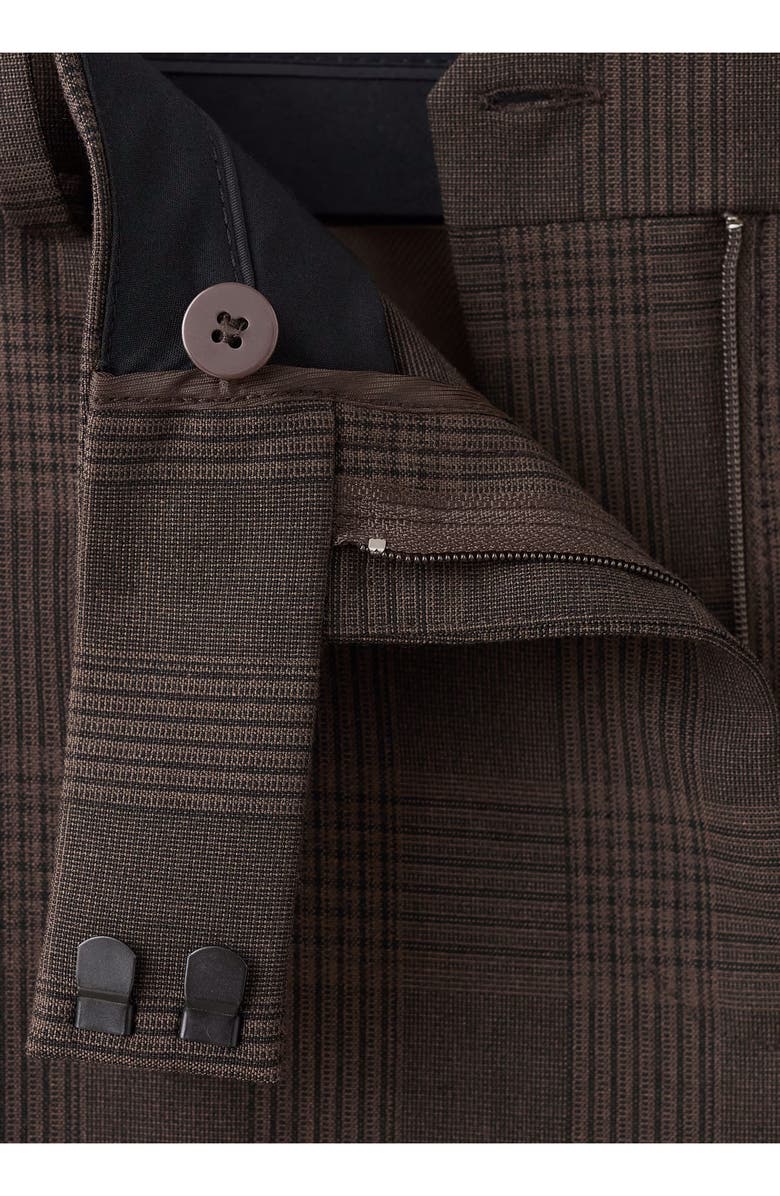 MANGO Check Print Straight Leg Suit Pants, Alternate, color, 