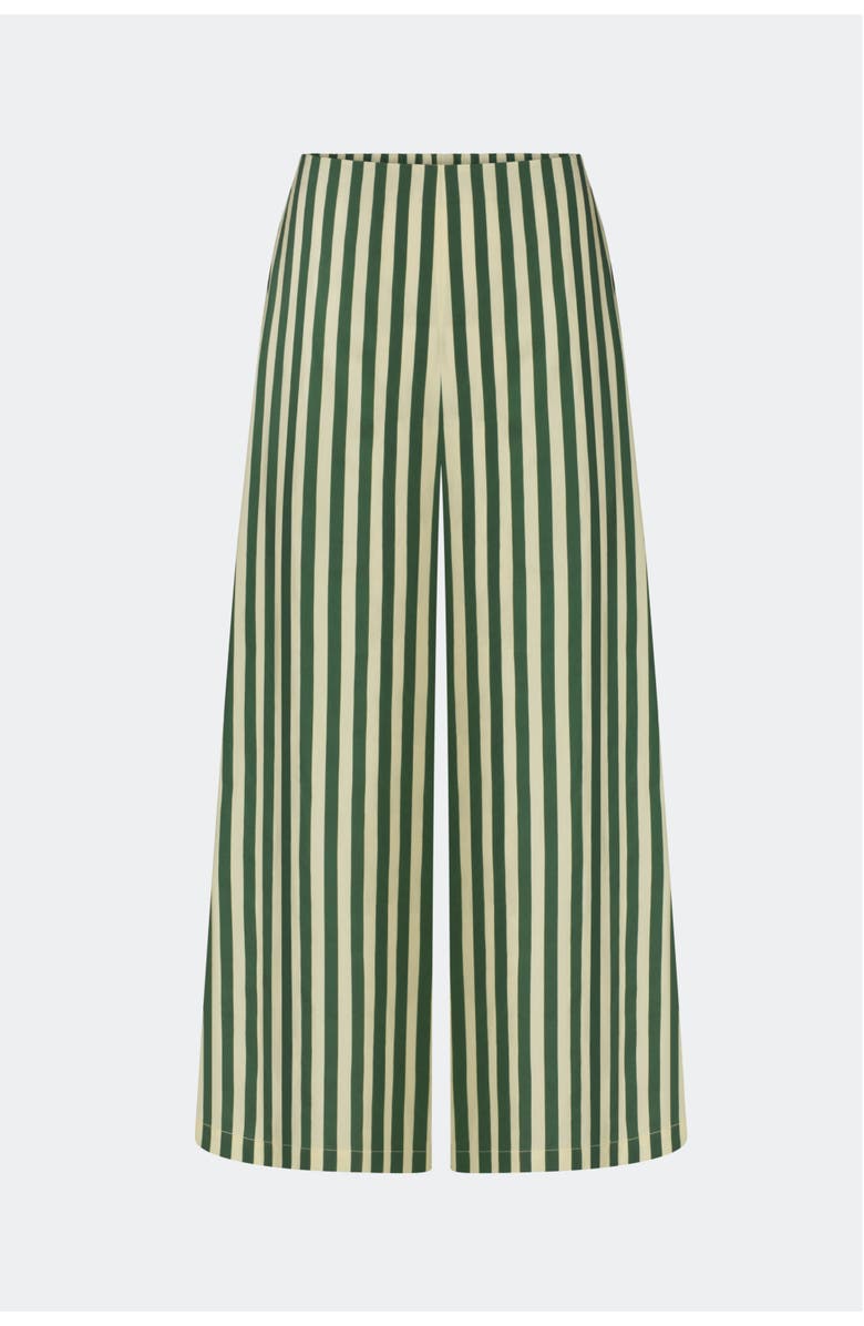 SIMONMILLER Toni Poplin Wide-Leg Cropped Pant, Alternate, color, Gummy Green/Ecru