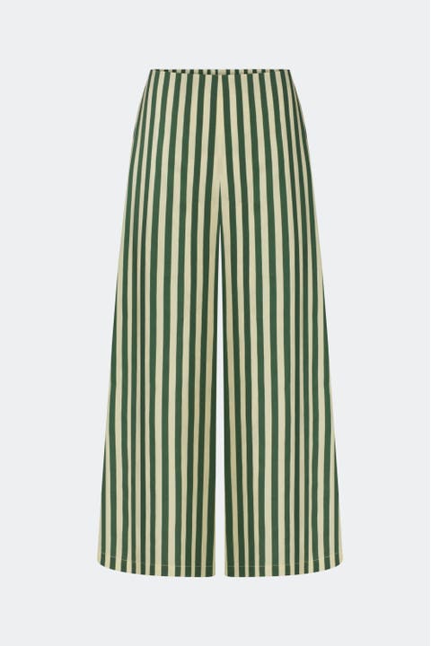 Toni Poplin Wide-Leg Cropped Pant