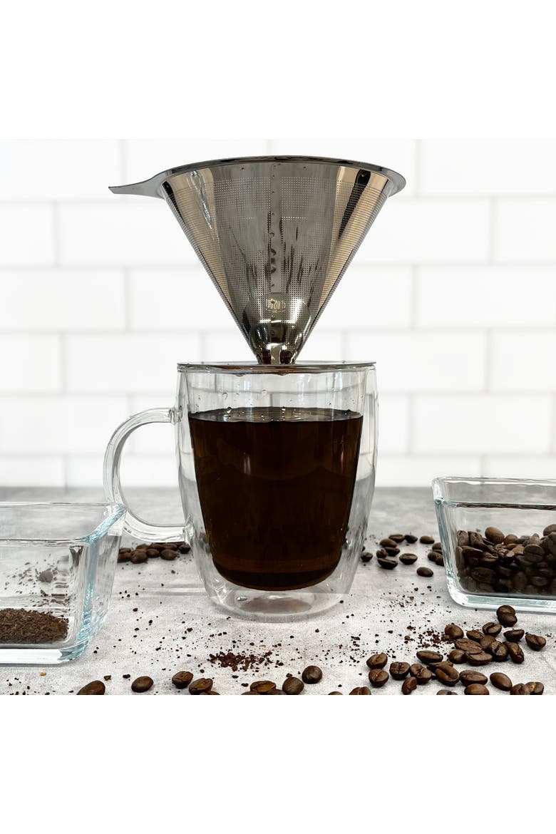 Stainless Steel Coffee Dripper, 1-4 Cup, Alternate, color, Metallic Silver