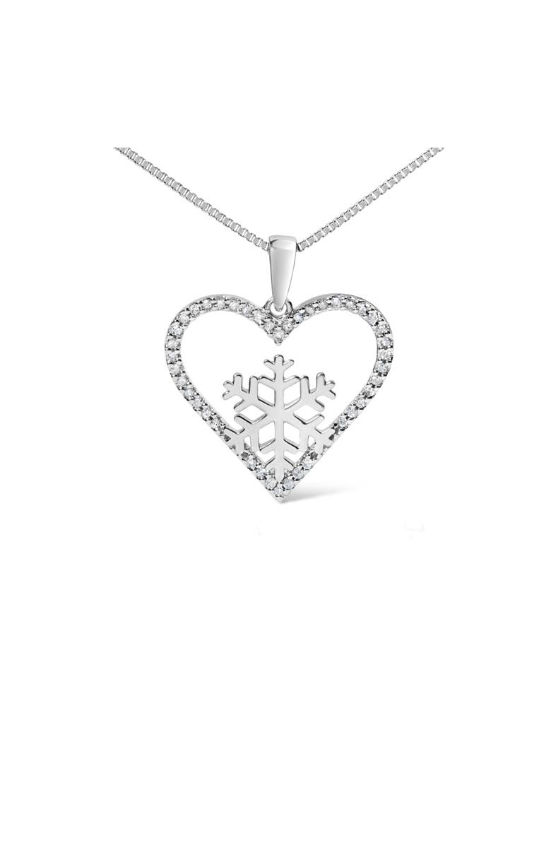Haus of Brilliance 925 Sterling Silver 1/10ct TDW Diamond Heart Pendant Necklace 18", Alternate, color, Silver