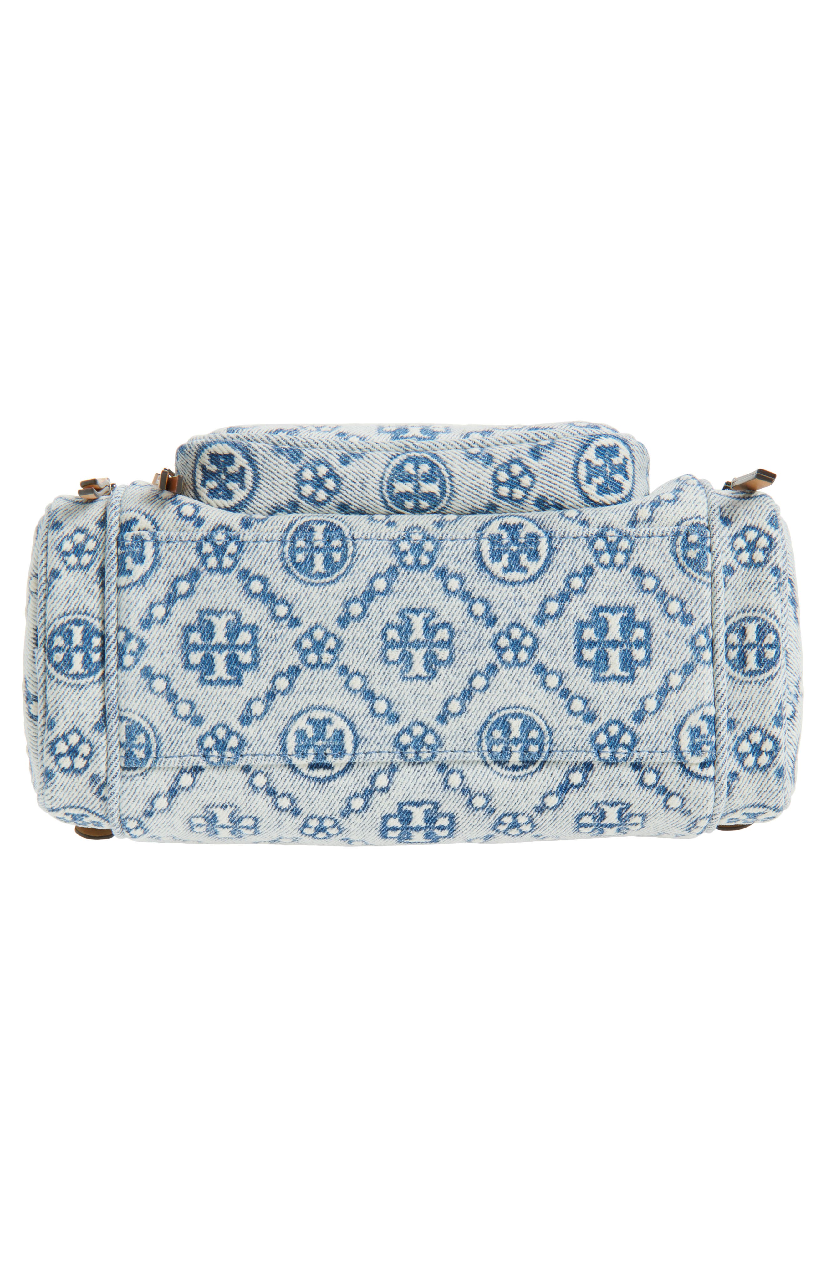 Tory Burch T Monogram Denim Pocket Crossbody Bag, Alternate, color, Powder Blue