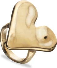 UNODE50 18K Gold-Plated Ring In The Shape Of A Heart