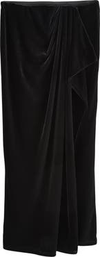 NEXT Velvet Drape Front Midi Skirt