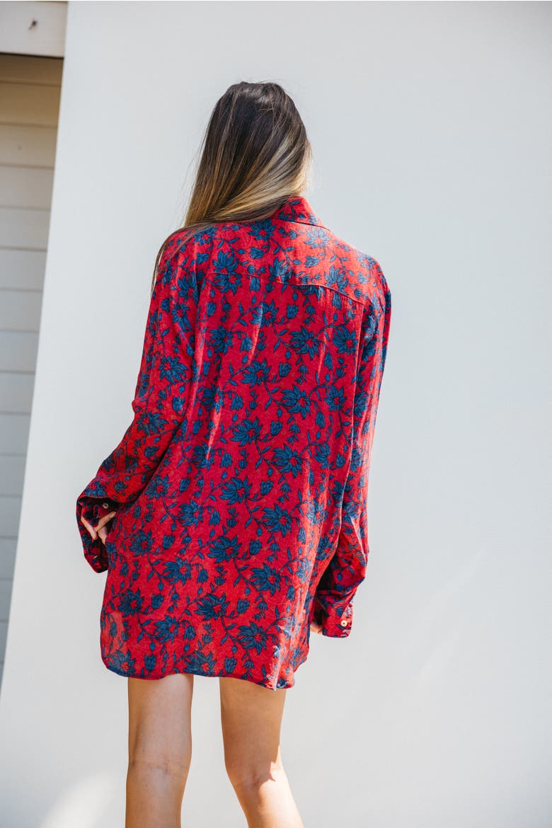 Boyfriend Shirt Ruby, Alternate, color, Red & Blue