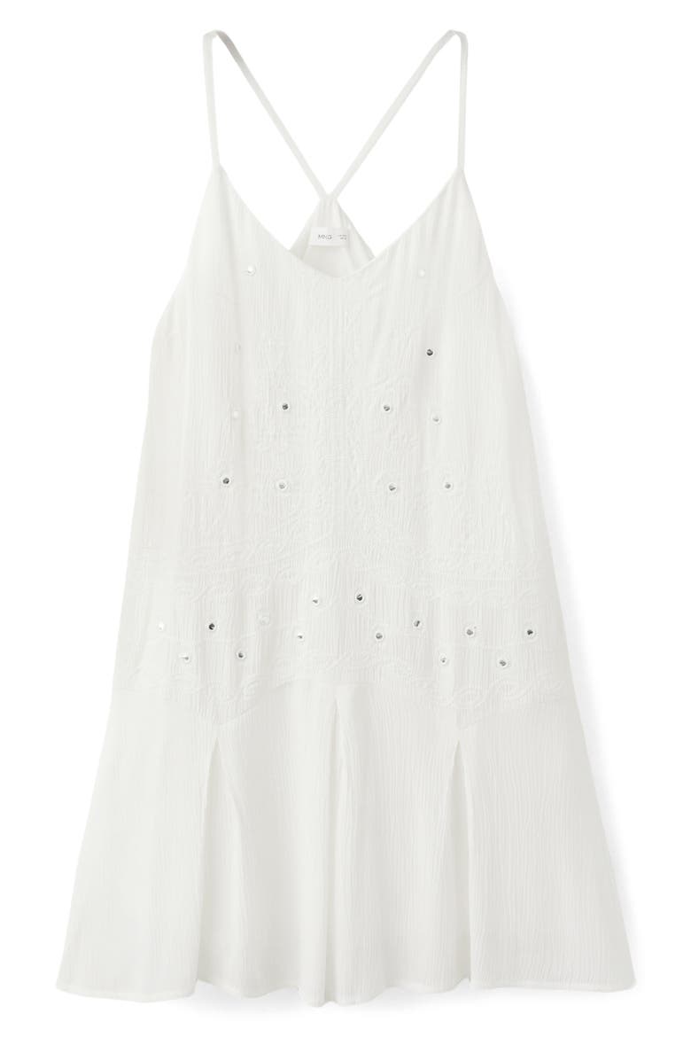 Embroidered Mirror Mini Sundress, Alternate, color, OFF WHITE