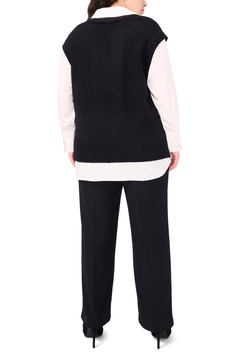 Halogen<sup>®</sup> Layered Look Sweater Vest, Alternate, color, Rich Black