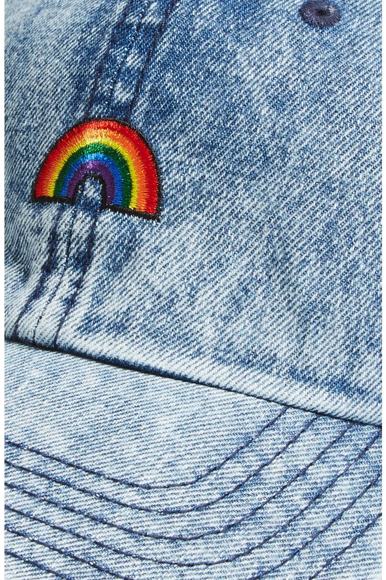Washed Denim Baseball Cap, Alternate, color, BLUE