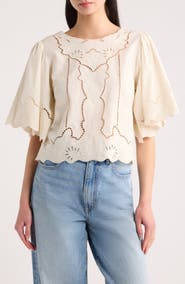 A.REN Cairo Embroidered Top