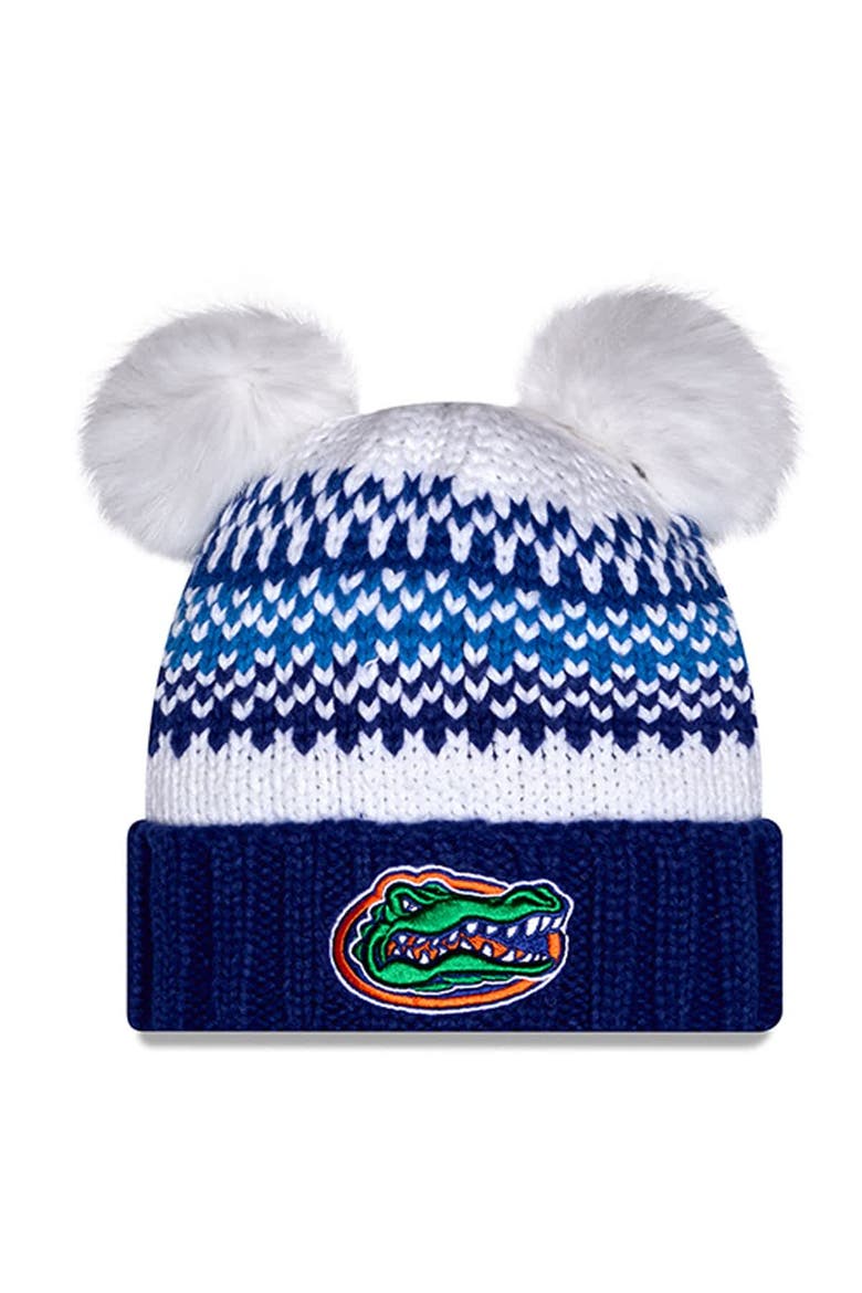 Women's New Era  Royal Florida Gators Double Pom & Print Cuffed Knit Hat, Main, color, Royal