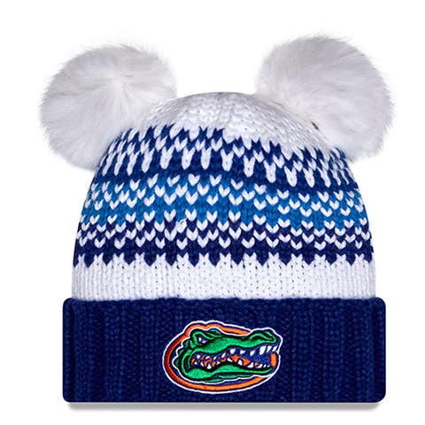 Women
s New Era  Royal Florida Gators Double Pom 
Print Cuffed Knit Hat