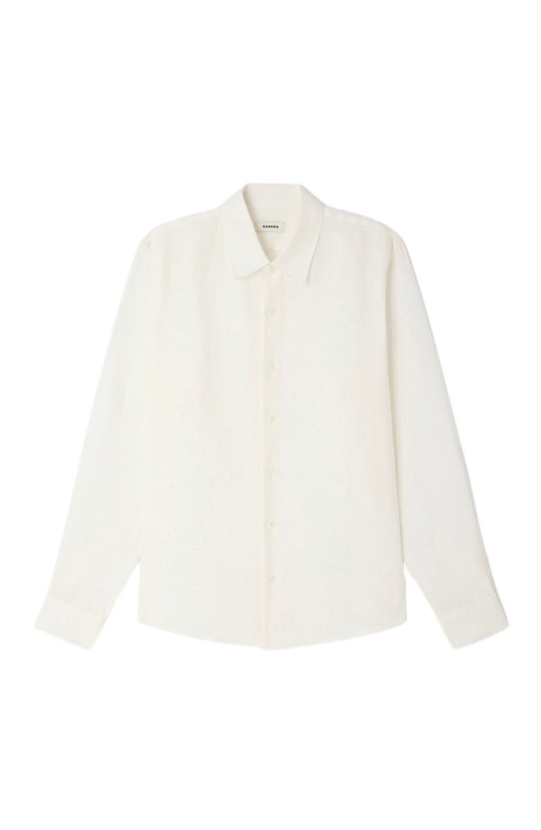 SANDRO Linen shirt, Alternate, color, Ivory.