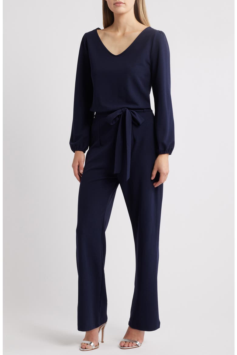 Aileen Long Sleeve Jumpsuit, Main, color, NAVY