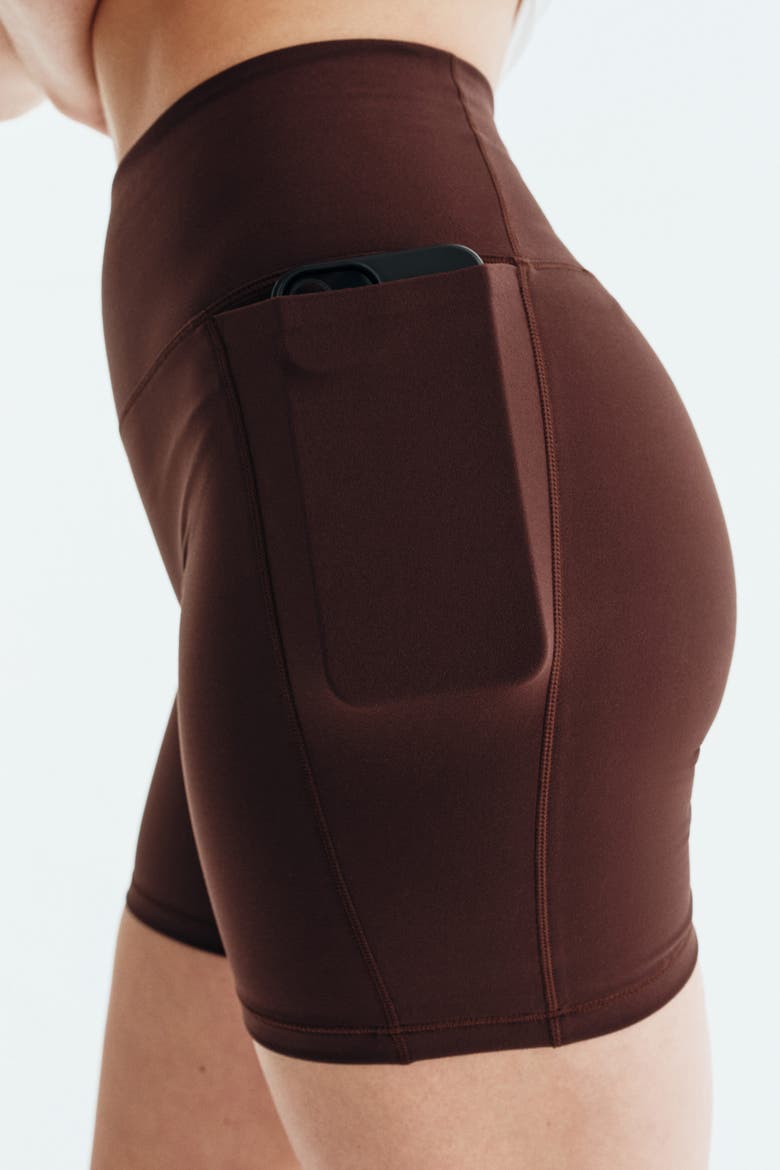 Softmove Pocket Bike Shorts, Alternate, color, Warm brown