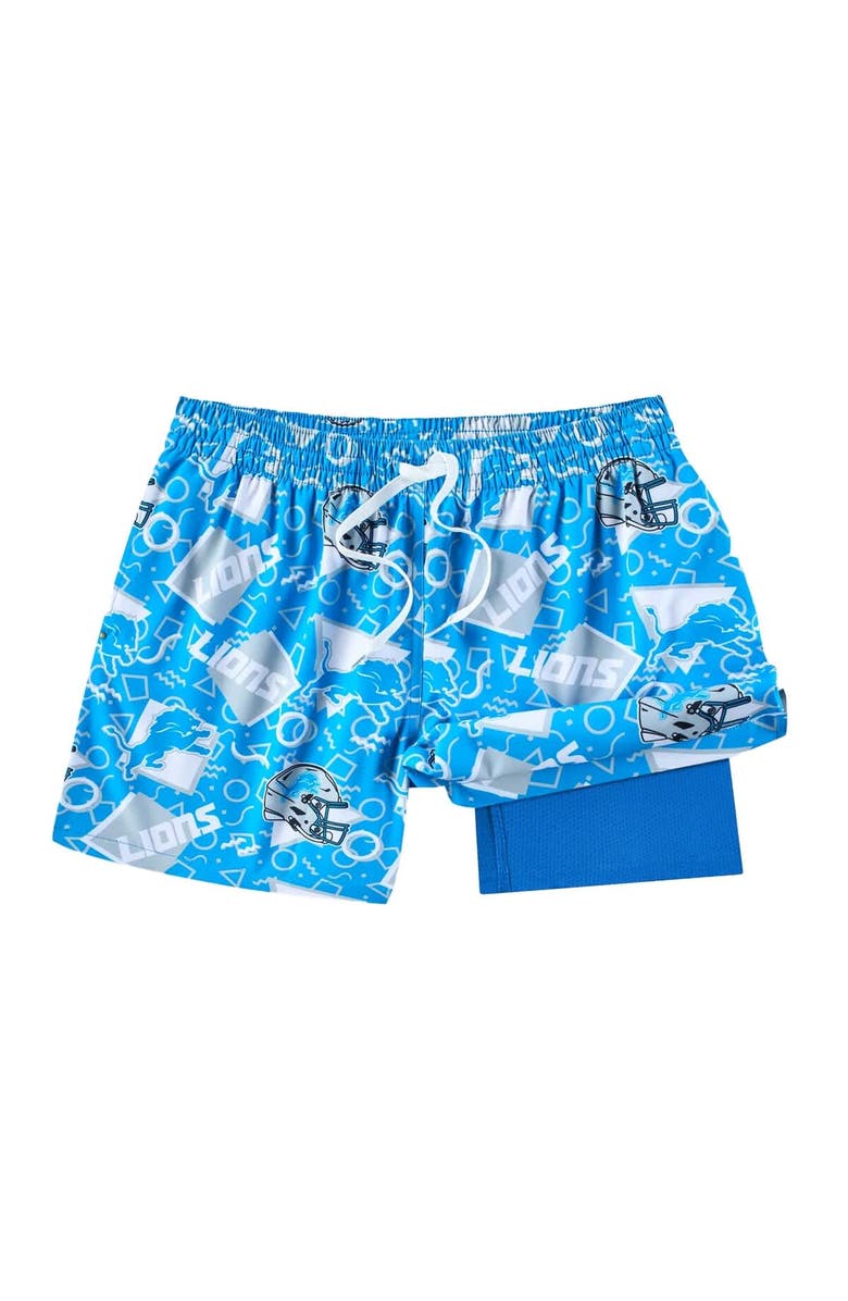 Chubbies Men's Chubbies Blue Detroit Lions Game Day Fit Classic Lined Swim Trunks, Main, color, Blue