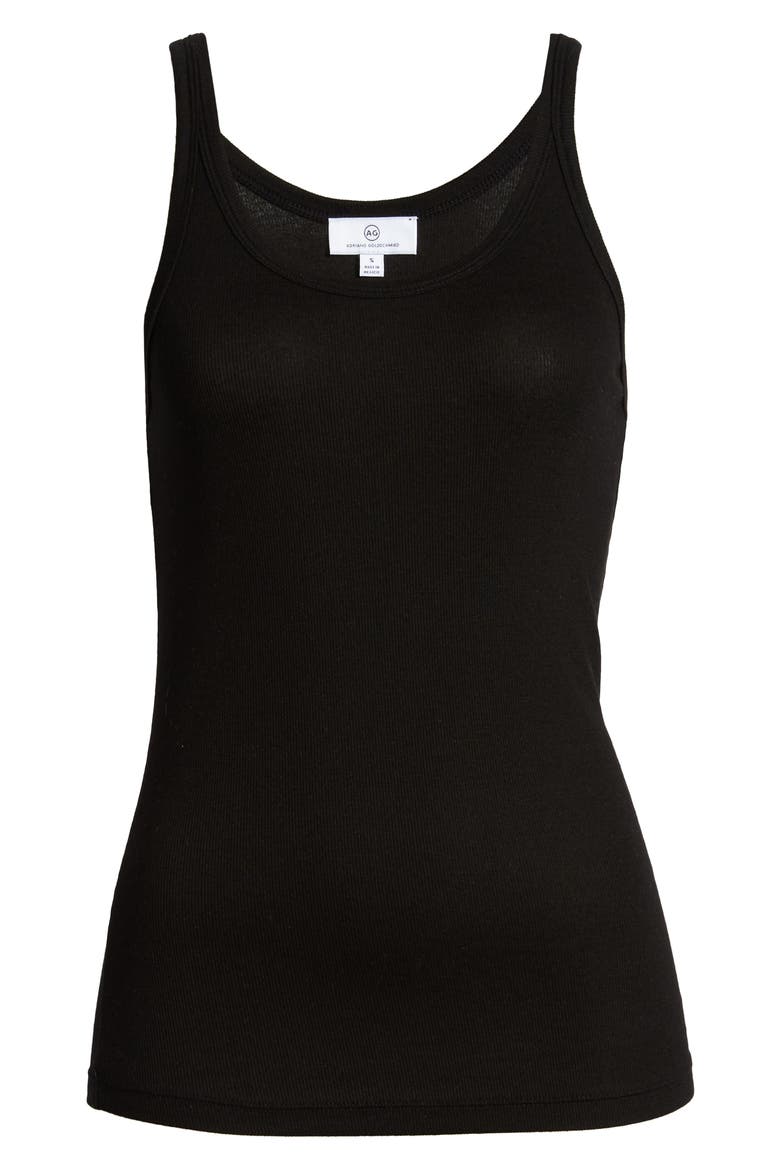 Jagger Ribbed Tank Top, Alternate, color, TRUE BLACK