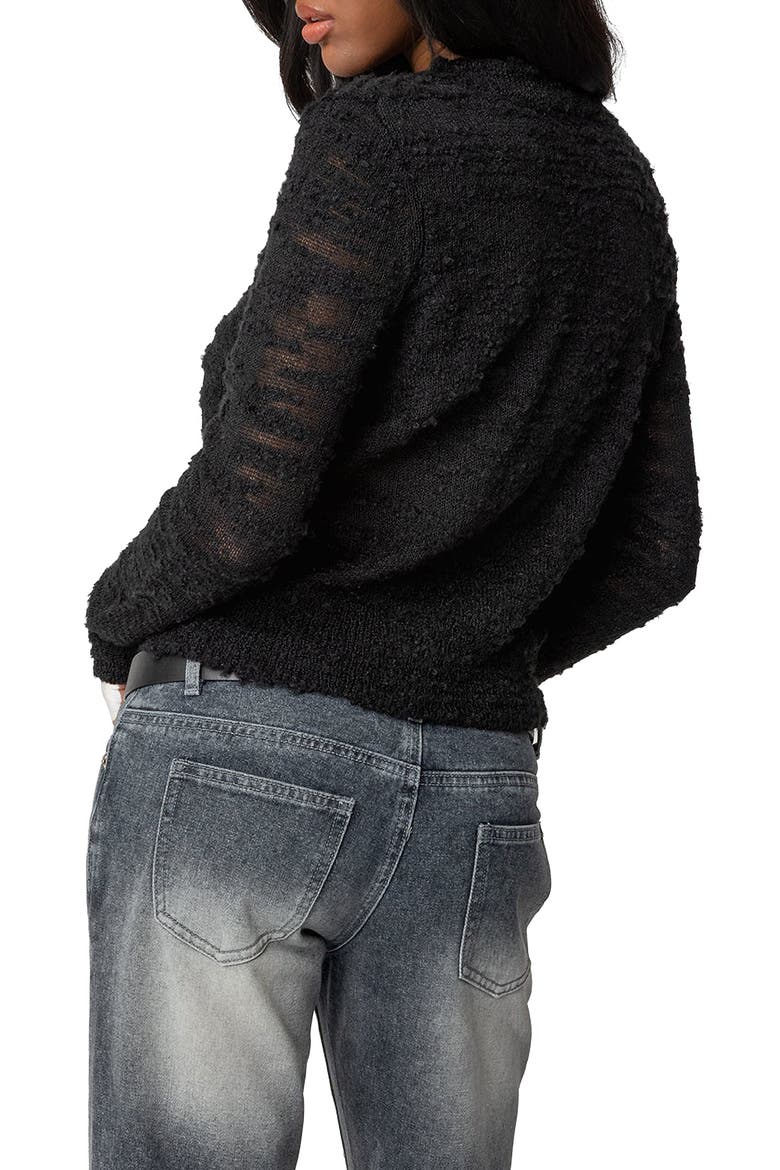 Georgie Textured Cardigan, Alternate, color, BLACK
