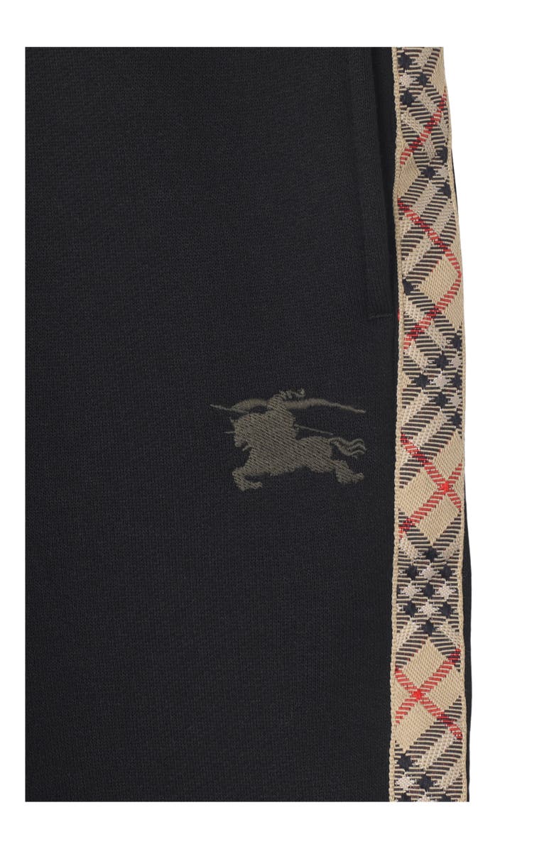 Burberry Check Trim Cotton Jogging Pants, Alternate, color, Black