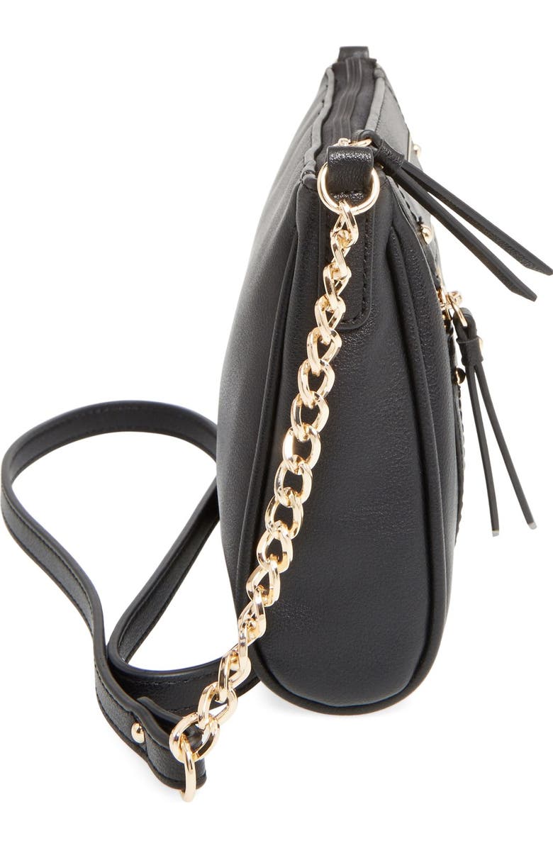 BP. Zip Front Faux Leather Crossbody Bag, Alternate, color,