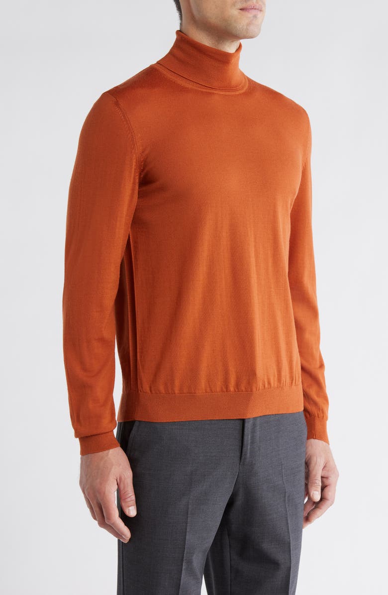 BOSS Musso Wool Turtleneck Sweater, Alternate, color, Dark Orange
