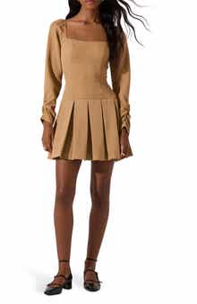 ASTR the Label Long Sleeve Pleated Minidress