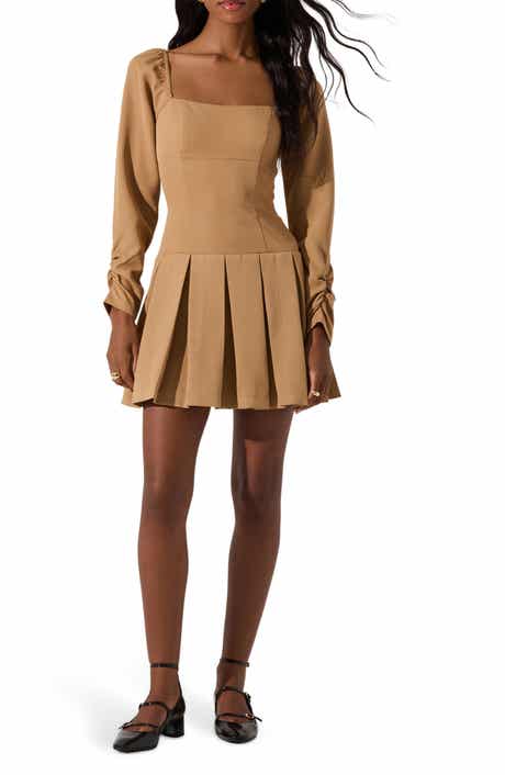ASTR the Label Long Sleeve Pleated Minidress