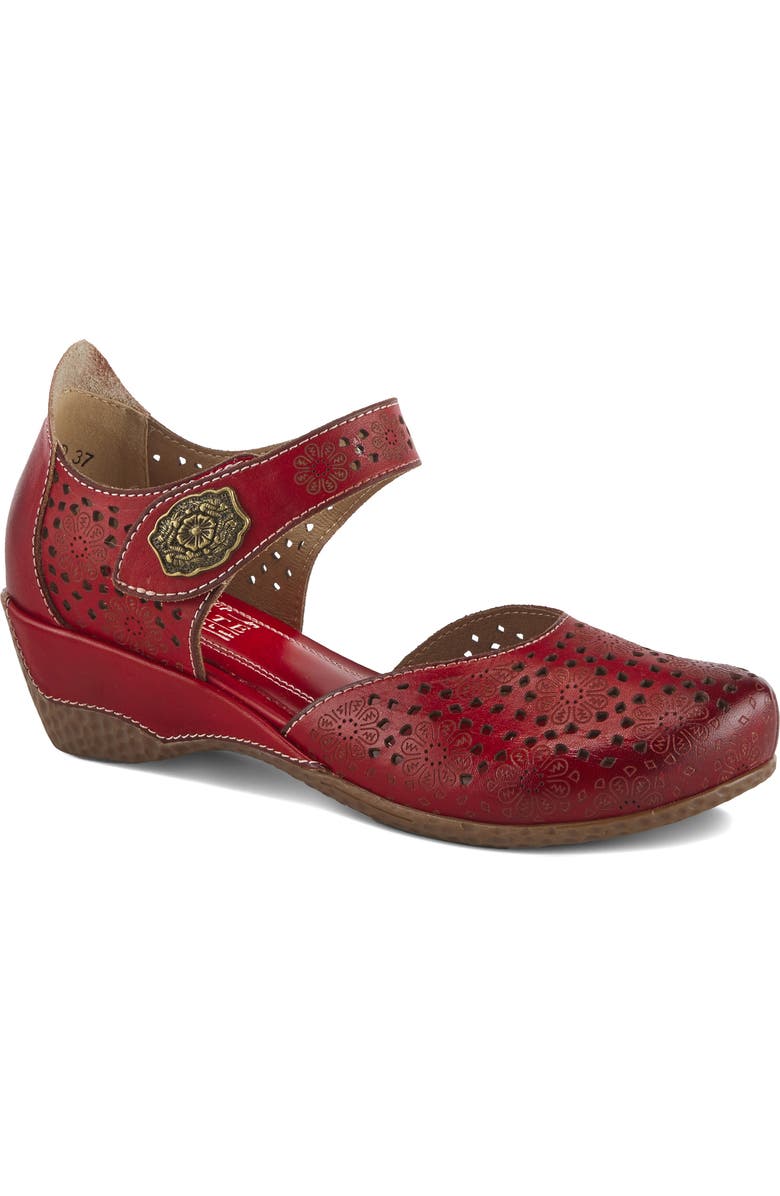 L'Artiste by Spring Step Americana Ankle Strap Clog, Main, color, Red