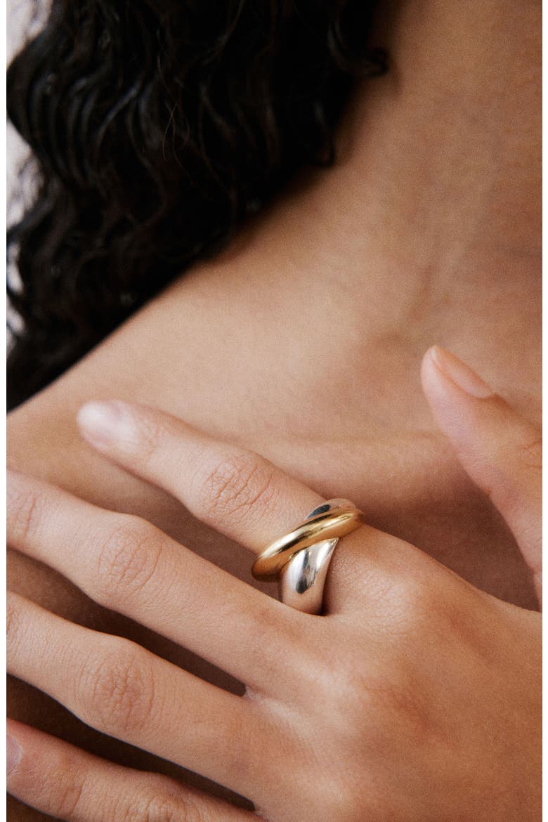 Geo Ring, Alternate, color, SILVER/GOLD
