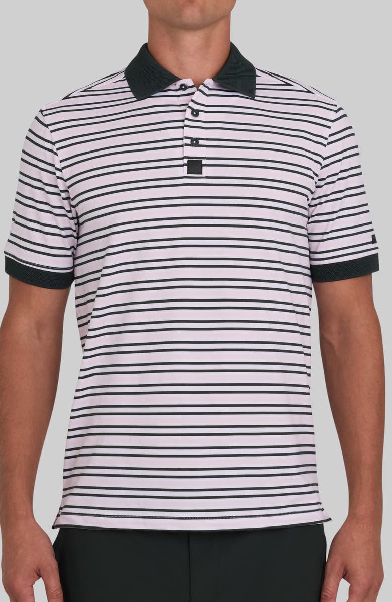 Bad Birdie Ridge Performance Polo, Main, color, Stripe Right - Frosty Forest